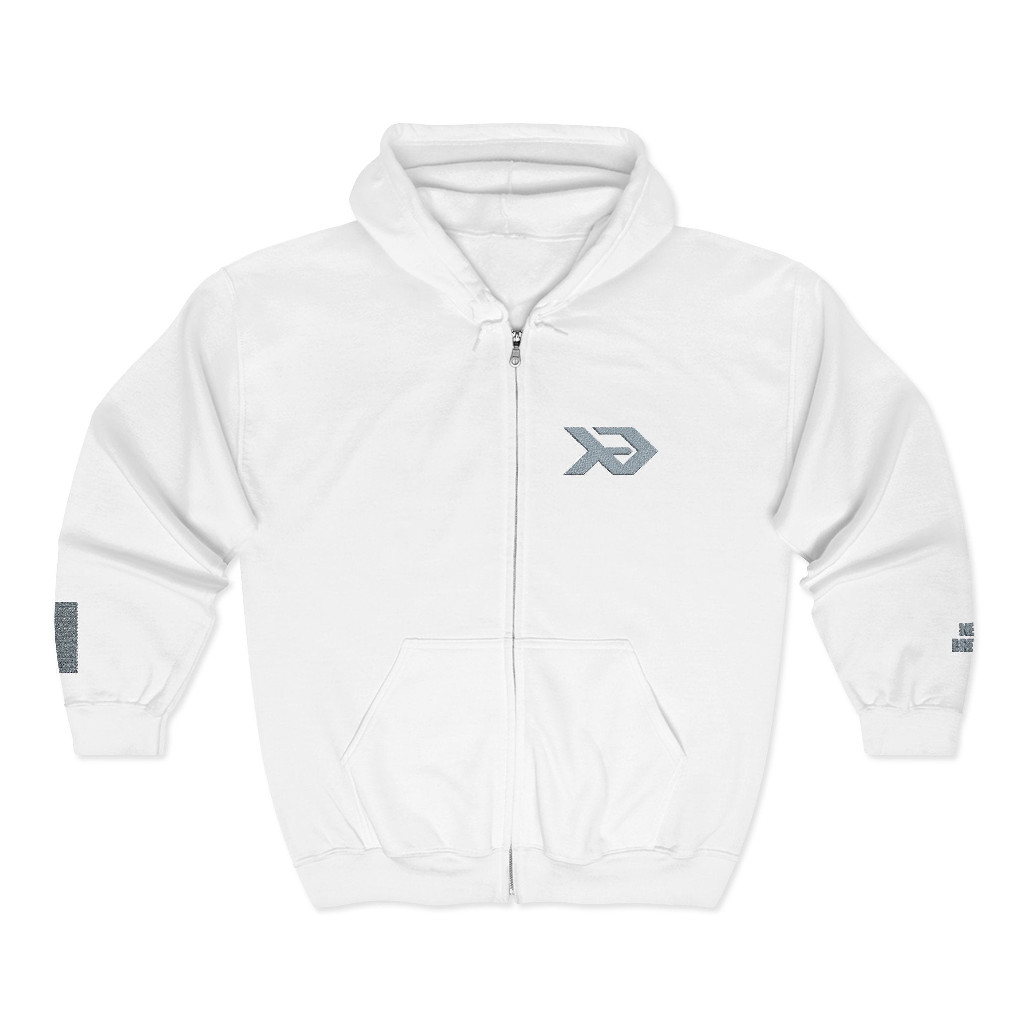 Full-Zip Hoodie with Minimal Geometric Arrow Logo
