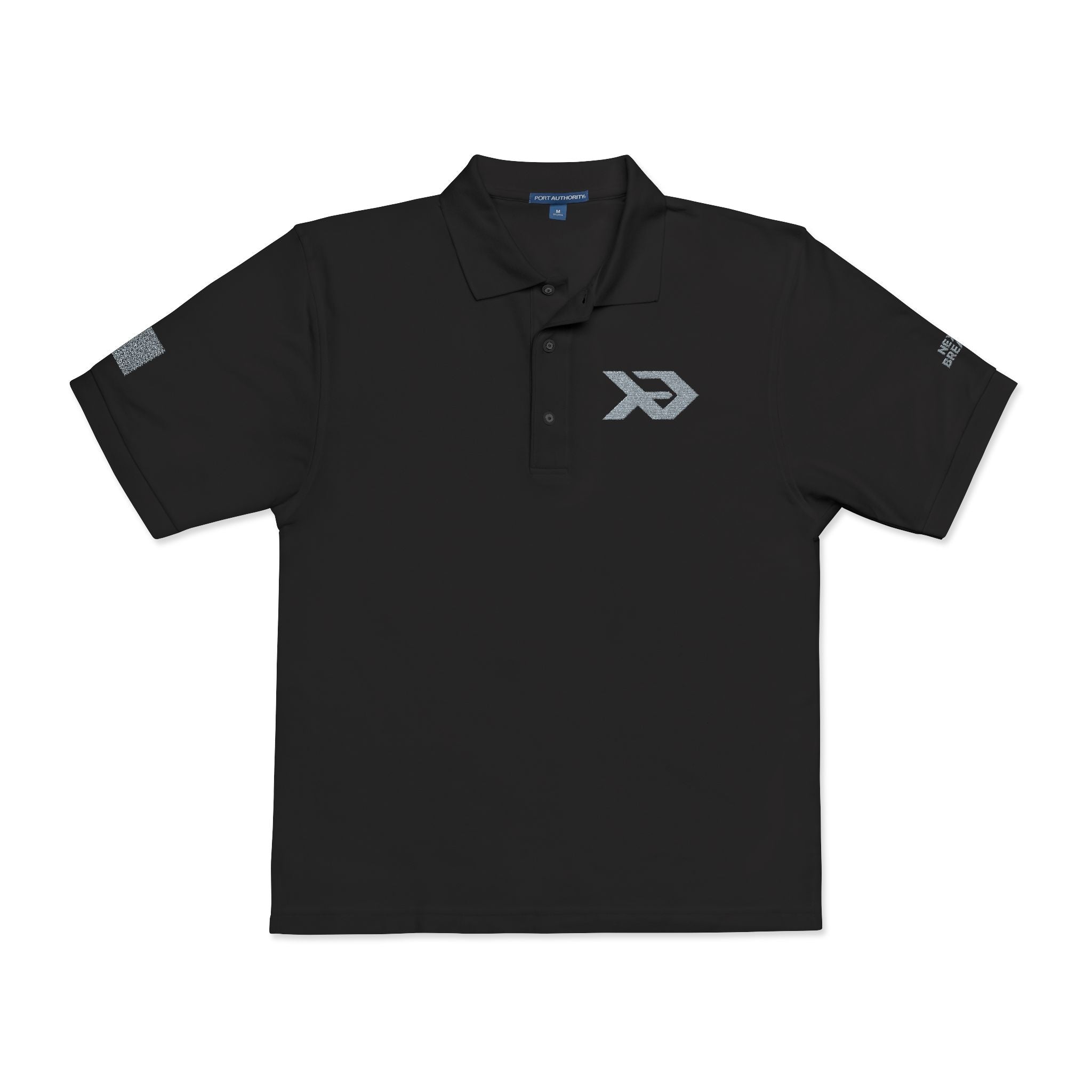 Embroidered Black Polo Shirt with Subtle Logo – Men's Performance Casual
