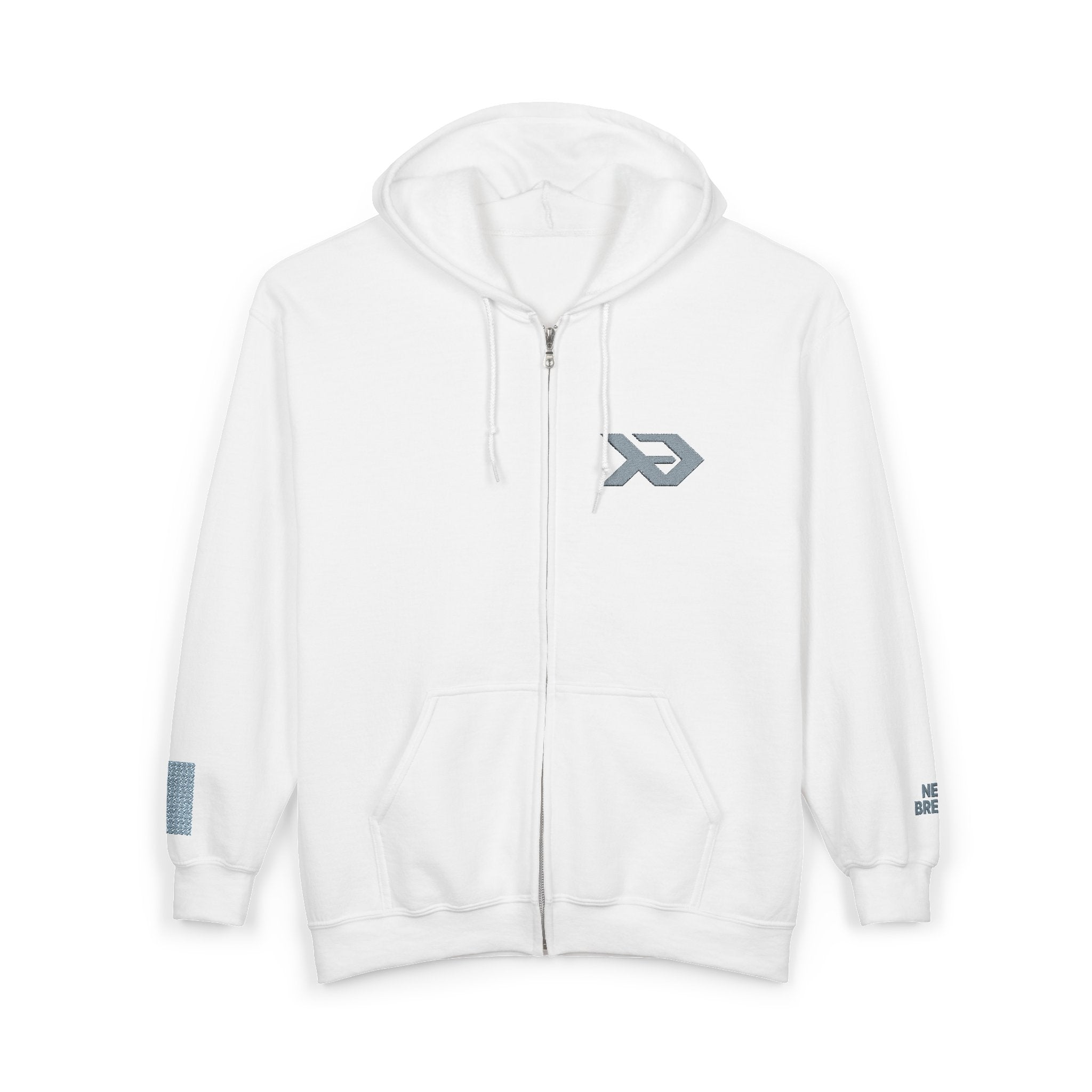 Full-Zip Hoodie with Minimal Geometric Arrow Logo