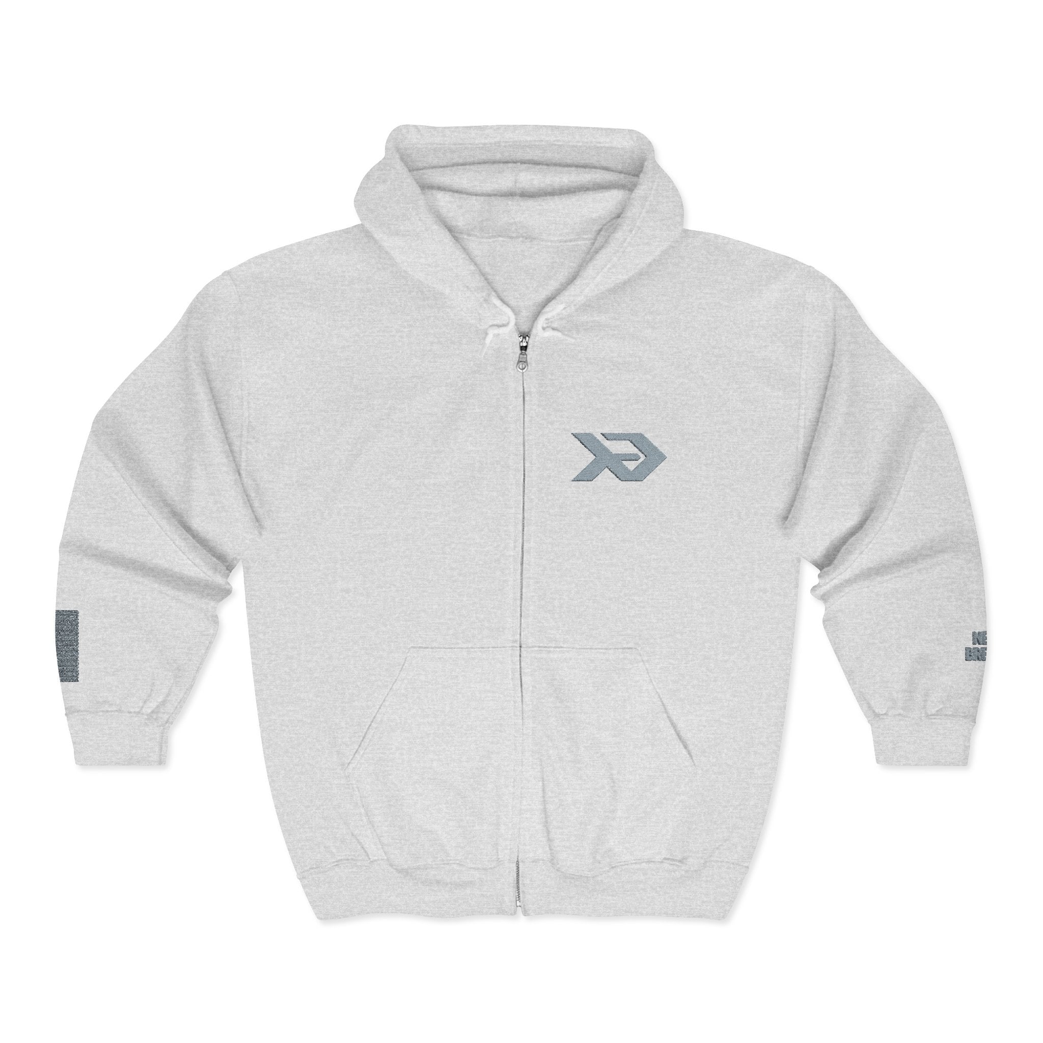 Full-Zip Hoodie with Minimal Geometric Arrow Logo