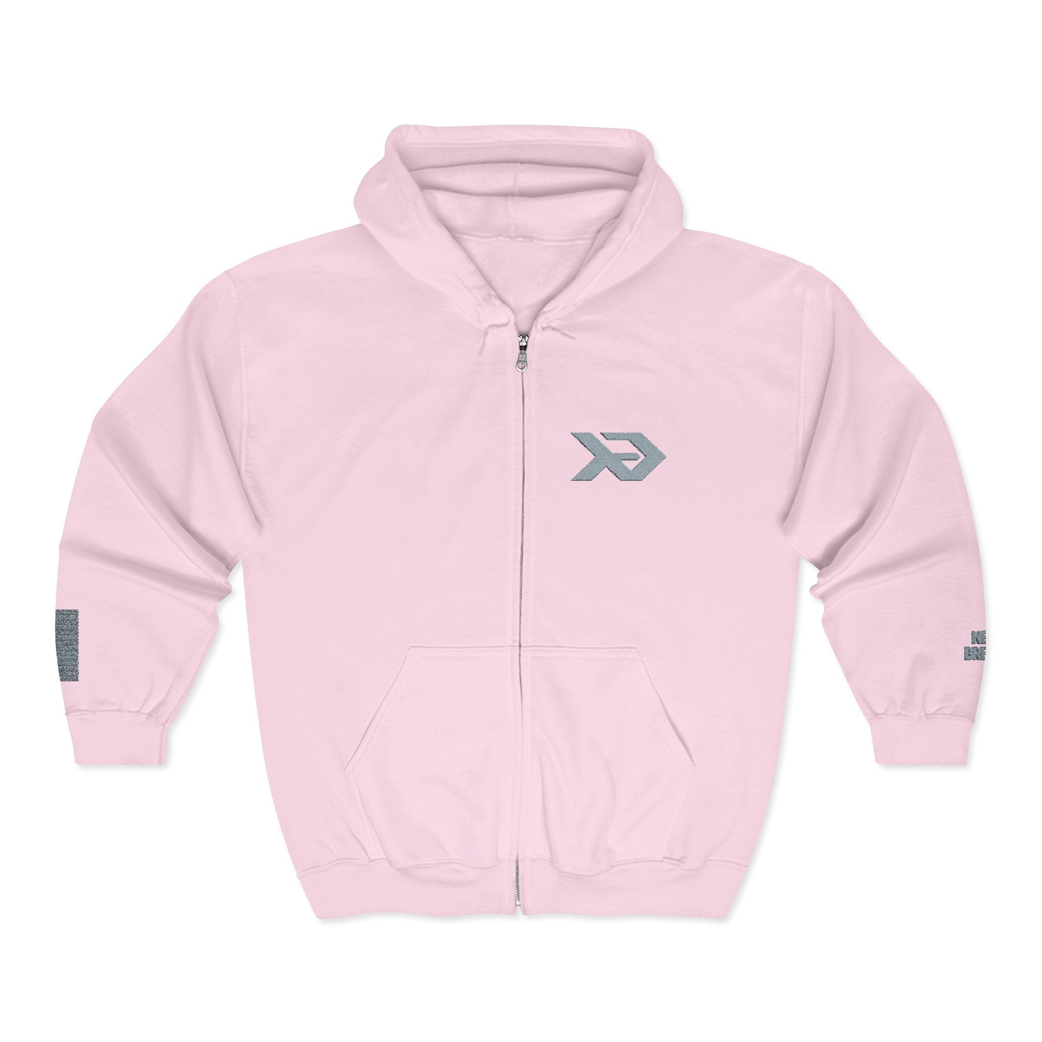 Full-Zip Hoodie with Minimal Geometric Arrow Logo